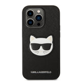 Husa de protectie Karl Lagerfeld Saffiano (KLHCP14LSAPCHK) compatibil cu iPhone 14 Pro, Choupette Head