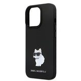 Husa de protectie Karl Lagerfeld Silicone (KLHCP14LSMHCNPK) compatibil cu iPhone 14 Pro, Choupette Metal Pin