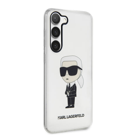 Husa de protectie Karl Lagerfeld Hardcase Transparent (KLHCS23SHNIKTCT) compatibil cu Samsung Galaxy S23, Ikonik Karl Lagerfeld