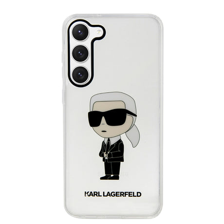 Husa de protectie Karl Lagerfeld Hardcase Transparent (KLHCS23SHNIKTCT) compatibil cu Samsung Galaxy S23, Ikonik Karl Lagerfeld