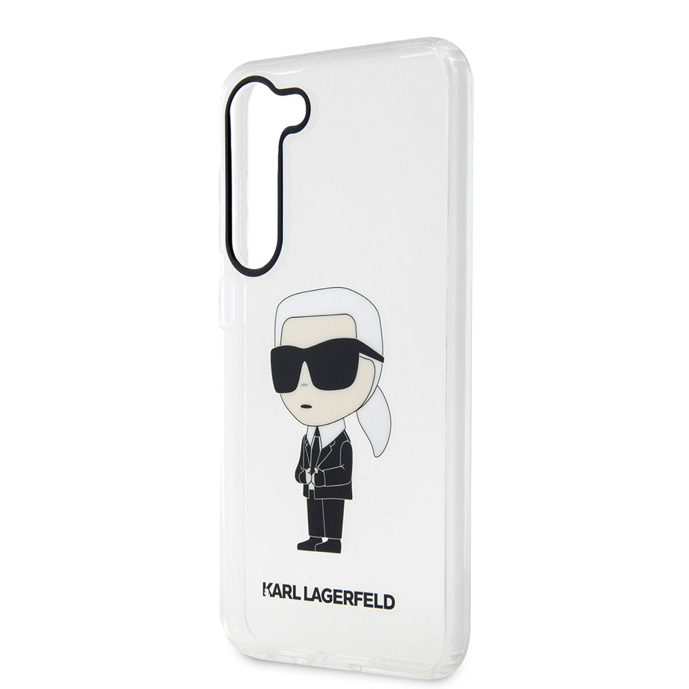 Husa de protectie Karl Lagerfeld Hardcase Transparent (KLHCS23SHNIKTCT) compatibil cu Samsung Galaxy S23, Ikonik Karl Lagerfeld