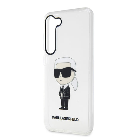 Husa de protectie Karl Lagerfeld Hardcase Transparent (KLHCS23SHNIKTCT) compatibil cu Samsung Galaxy S23, Ikonik Karl Lagerfeld