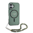Husa de protectie Guess IML Glitter with Pearl Strap MagSafe (GUHMP16MHGCRELSA) compatibil cu iPhone 16 Plus, Verde