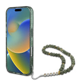 Husa de protectie Guess IML Glitter with Pearl Strap MagSafe (GUHMP16MHGCRELSA) compatibil cu iPhone 16 Plus, Verde