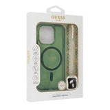 Husa de protectie Guess IML Glitter with Pearl Strap MagSafe (GUHMP16MHGCRELSA) compatibil cu iPhone 16 Plus, Verde