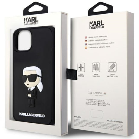 Husa de protectie Karl Lagerfeld 3D Design (KLHCP14M3DRKINK) compatibil cu iPhone 14 Plus, Rubber Ikonik