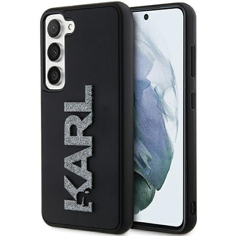 Husa de protectie Karl Lagerfeld 3D Design (KLHCS24S3DMBKCK) compatibil cu Samsung Galaxy S24, Rubber Glitter Logo