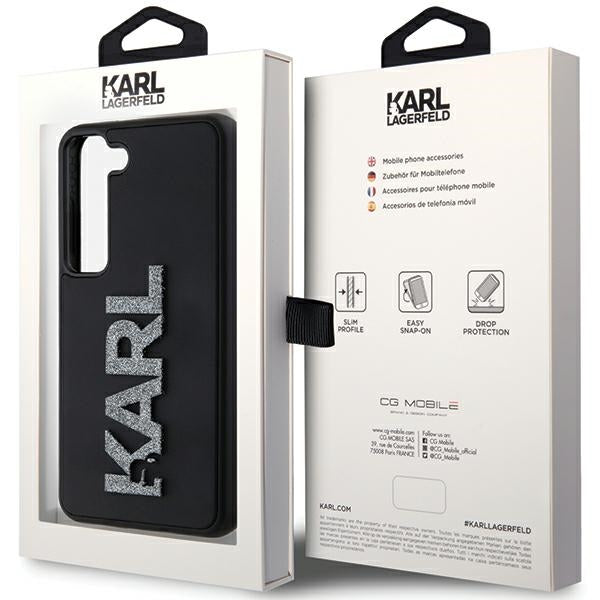 Husa de protectie Karl Lagerfeld 3D Design (KLHCS24S3DMBKCK) compatibil cu Samsung Galaxy S24, Rubber Glitter Logo