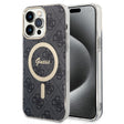 Husa de protectie Guess IML 4G MagSafe (GUHMP15LH4STK) compatibil cu iPhone 15 Pro, Negru
