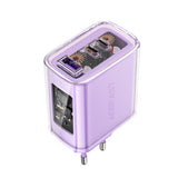 Incarcator Acefast Exploration Series (A45), 2 x USB-C, USB, GaN, PD65W, Fast Charging, Mov