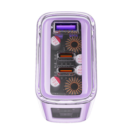 Incarcator Acefast Exploration Series (A45), 2 x USB-C, USB, GaN, PD65W, Fast Charging, Mov