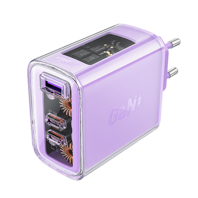 Incarcator Acefast Exploration Series (A45), 2 x USB-C, USB, GaN, PD65W, Fast Charging, Mov