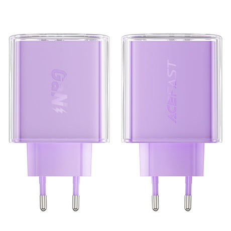 Incarcator Acefast Exploration Series (A45), 2 x USB-C, USB, GaN, PD65W, Fast Charging, Mov