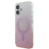 Husa de protectie Guess IML Glitter Gradient MagSafe (GUHMP16SHGRCELP) compatibil cu iPhone 16, Roz