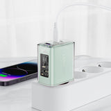Incarcator Acefast Exploration Series (A45), 2 x USB-C, USB, GaN, PD65W, Fast Charging, Mountain Mist