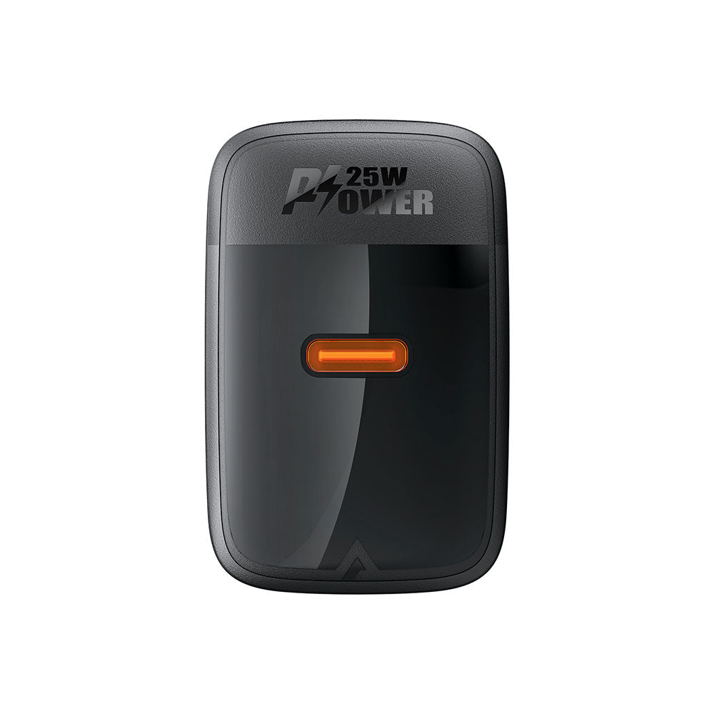 Incarcator Acefast (A104), USB-C, PD25W, GaN Technology, Fast Charging Compatibility, Negru