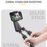 Suport Techsuit Gimbal Mini Selfie Stick (L09), Bluetooth Remote Control, Stable Tripod Mount and Phone Stabilizer, 72cm, Negru