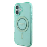 Husa de protectie Guess IML Rhinestones MagSafe (GUHMP16MPFTDTEN) compatibil cu iPhone 16 Plus, Verde