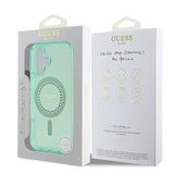 Husa de protectie Guess IML Rhinestones MagSafe (GUHMP16MPFTDTEN) compatibil cu iPhone 16 Plus, Verde