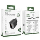 Incarcator Acefast (A82), Type-C, GaN Technology, PD20W, Supports Fast Charging, Negru