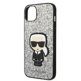 Husa de protectie Karl Lagerfeld Hardcase Glitter (KLHCP14MGFKPG) compatibil cu iPhone 14 Plus, Argintiu Flakes Ikonik