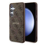 Husa de protectie Guess 4G Collection Leather MagSafe (GUHMS24MG4GFRW) compatibil cu Samsung Galaxy S24 Plus, Maro