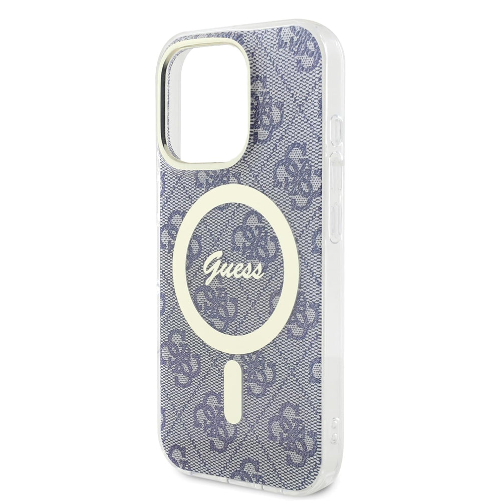 Husa de protectie Guess IML 4G MagSafe (GUHMP16SH4STB) compatibil cu iPhone 16, Albastru
