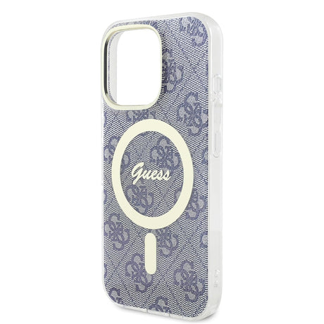 Husa de protectie Guess IML 4G MagSafe (GUHMP16SH4STB) compatibil cu iPhone 16, Albastru