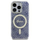 Husa de protectie Guess IML 4G MagSafe (GUHMP16SH4STB) compatibil cu iPhone 16, Albastru