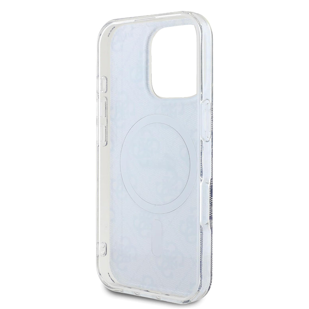 Husa de protectie Guess IML 4G MagSafe (GUHMP16SH4STB) compatibil cu iPhone 16, Albastru