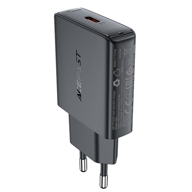 Incarcator Acefast (A65), Type-C, GaN Technology, 20W, Power Delivery, Negru