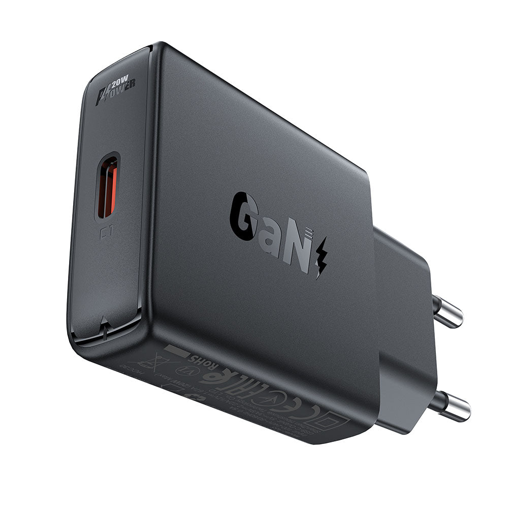 Incarcator Acefast (A65), Type-C, GaN Technology, 20W, Power Delivery, Negru