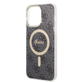 Husa de protectie Guess IML 4G MagSafe (GUHMP16SH4STK) compatibil cu iPhone 16, Negru