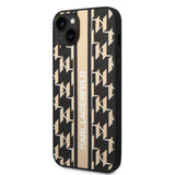 Husa de protectie Karl Lagerfeld Hardcase Monogram (KLHCP14MPGKLSKW) compatibil cu iPhone 14 Plus, Maro Stripe