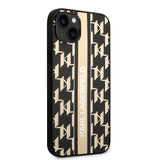 Husa de protectie Karl Lagerfeld Hardcase Monogram (KLHCP14MPGKLSKW) compatibil cu iPhone 14 Plus, Maro Stripe