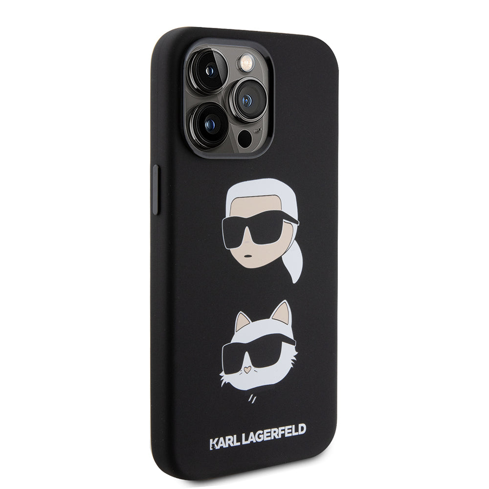 Husa de protectie Karl Lagerfeld Silicone (KLHCP15XSDHKCNK) compatibil cu iPhone 15 Pro Max, Karl&Choupette Head