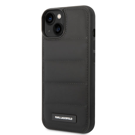 Husa de protectie Karl Lagerfeld Hardcase Leather Puffy (KLHCP14MPSQAK) compatibil cu iPhone 14 Plus, Elongated Logo