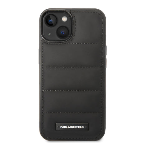Husa de protectie Karl Lagerfeld Hardcase Leather Puffy (KLHCP14MPSQAK) compatibil cu iPhone 14 Plus, Elongated Logo