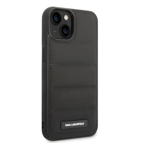 Husa de protectie Karl Lagerfeld Hardcase Leather Puffy (KLHCP14MPSQAK) compatibil cu iPhone 14 Plus, Elongated Logo