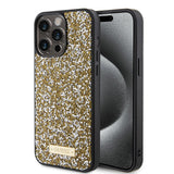 Husa de protectie Guess Rhinestone Metal Logo (GUHCP15LPFGSBSD) compatibil cu iPhone 15 Pro, Galben