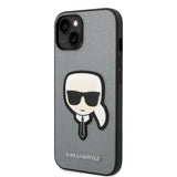 Husa de protectie Karl Lagerfeld Saffiano (KLHCP14MSAPKHG) compatibil cu iPhone 14 Plus, Argintiu Karl`S Head