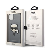 Husa de protectie Karl Lagerfeld Saffiano (KLHCP14MSAPKHG) compatibil cu iPhone 14 Plus, Argintiu Karl`S Head