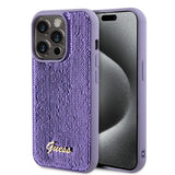 Husa de protectie Guess Sequin Script Metal (GUHCP15LPSFDGSU) compatibil cu iPhone 15 Pro, Mov