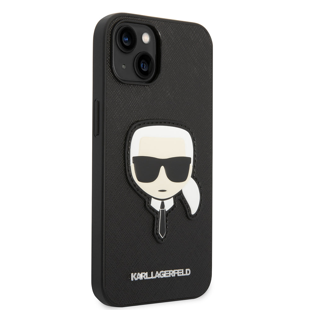 Husa de protectie Karl Lagerfeld Saffiano (KLHCP14MSAPKHK) compatibil cu iPhone 14 Plus, Karl`s Head