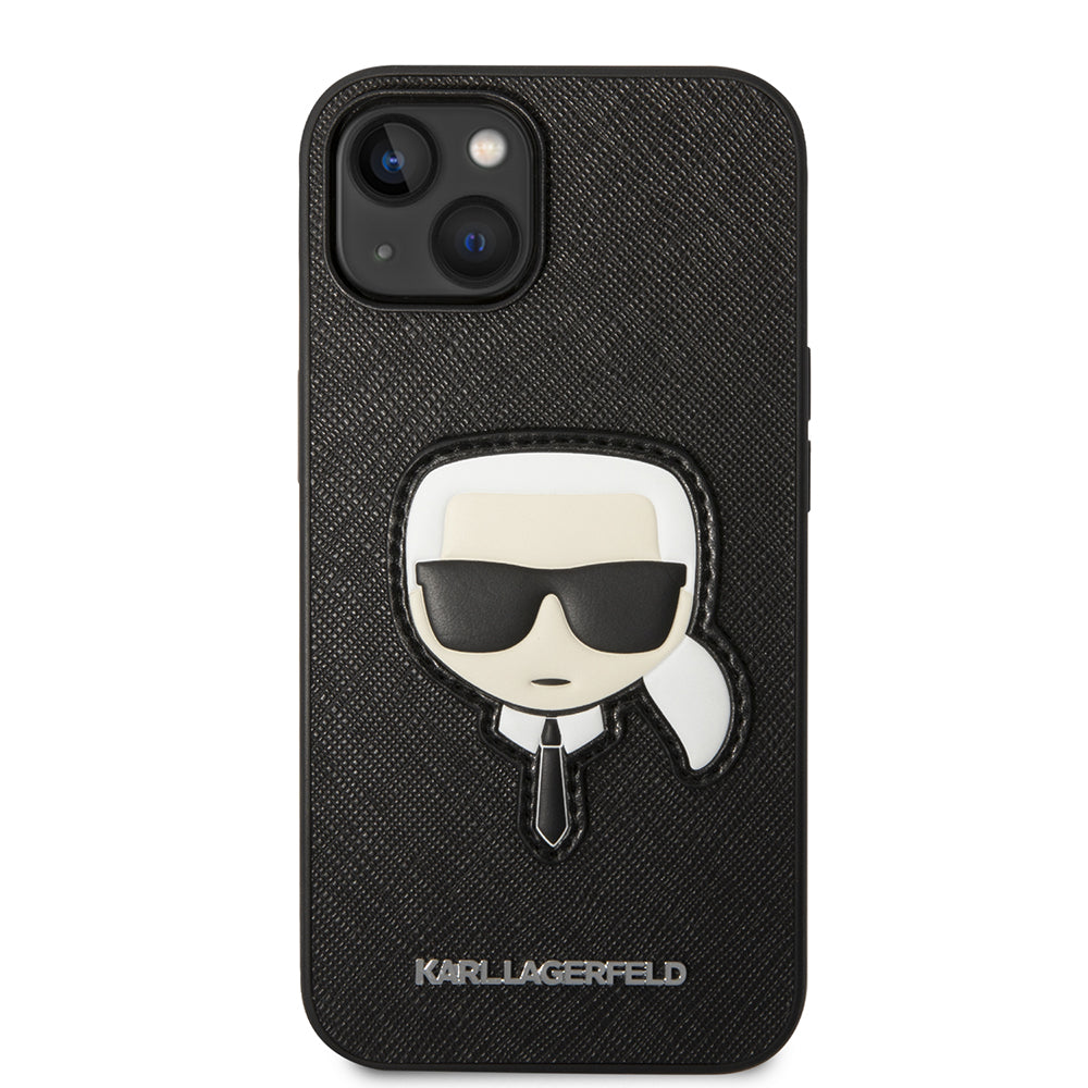Husa de protectie Karl Lagerfeld Saffiano (KLHCP14MSAPKHK) compatibil cu iPhone 14 Plus, Karl`s Head