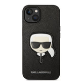 Husa de protectie Karl Lagerfeld Saffiano (KLHCP14MSAPKHK) compatibil cu iPhone 14 Plus, Karl`s Head