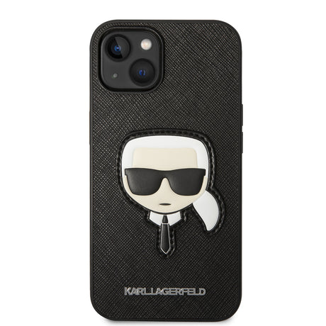 Husa de protectie Karl Lagerfeld Saffiano (KLHCP14MSAPKHK) compatibil cu iPhone 14 Plus, Karl`s Head