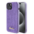 Husa de protectie Guess Sequin Script Metal (GUHCP15SPSFDGSU) compatibil cu iPhone 15, Mov