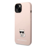 Husa de protectie Karl Lagerfeld Silicone (KLHCP14MSLCTPI) compatibil cu iPhone 14 Plus, Roz Choupette Body