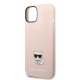 Husa de protectie Karl Lagerfeld Silicone (KLHCP14MSLCTPI) compatibil cu iPhone 14 Plus, Roz Choupette Body